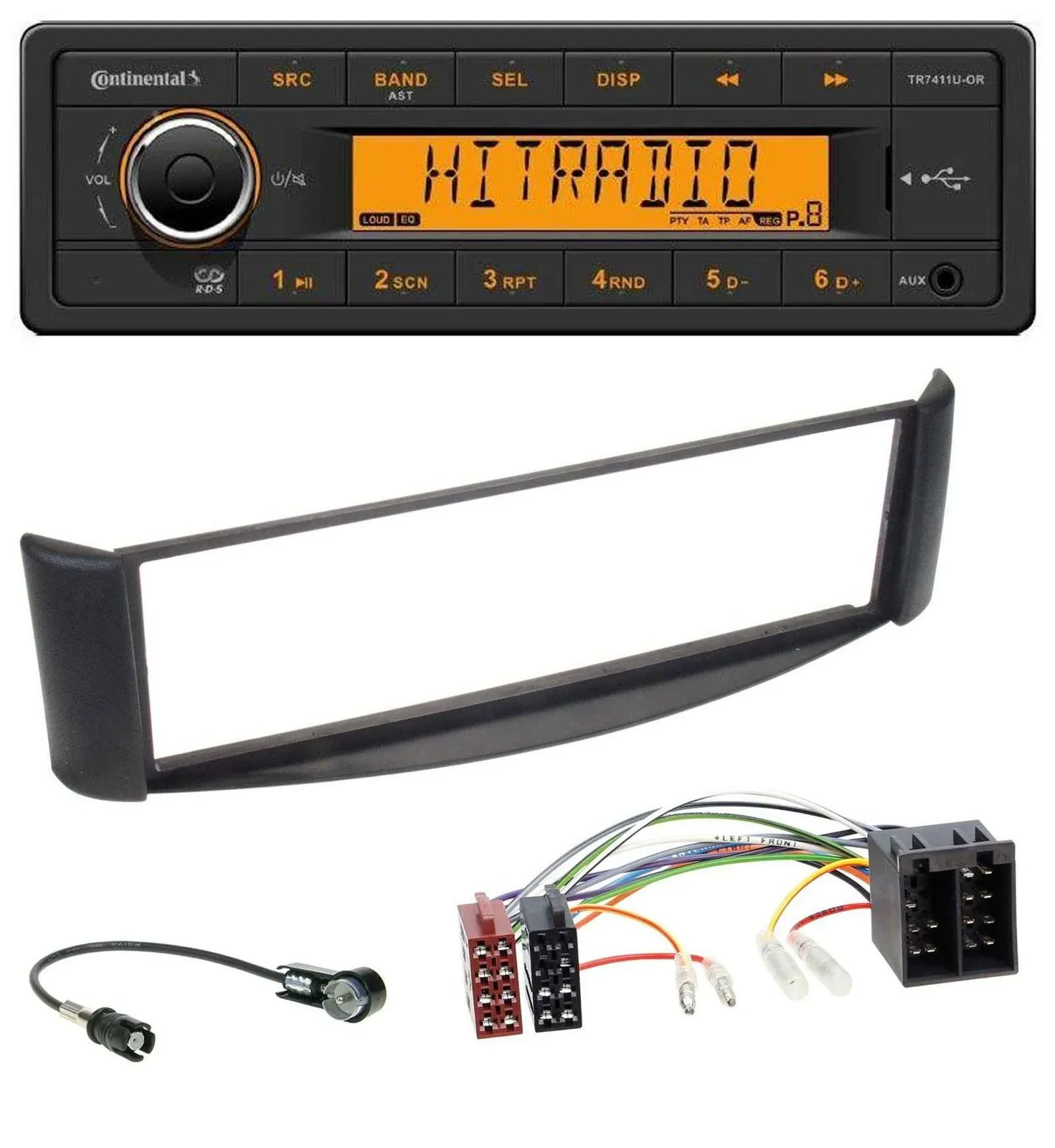 Автомагнитола для Smart ForTwo (1998–2007) Continental 1-DIN, USB, AUX, MP3