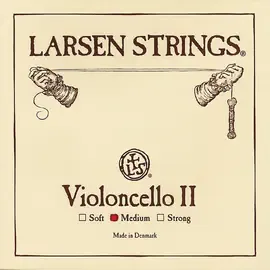 Струны для виолончели Larsen Strings Original Cello D String 4/4 Size, Medium Steel, Ball End