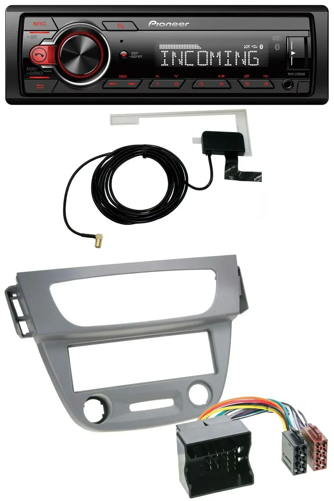 Автомагнитола Pioneer для Renault Megane 3 (2009–2014), Quadlock, MP3/CD/USB/AUX/DAB, серый
