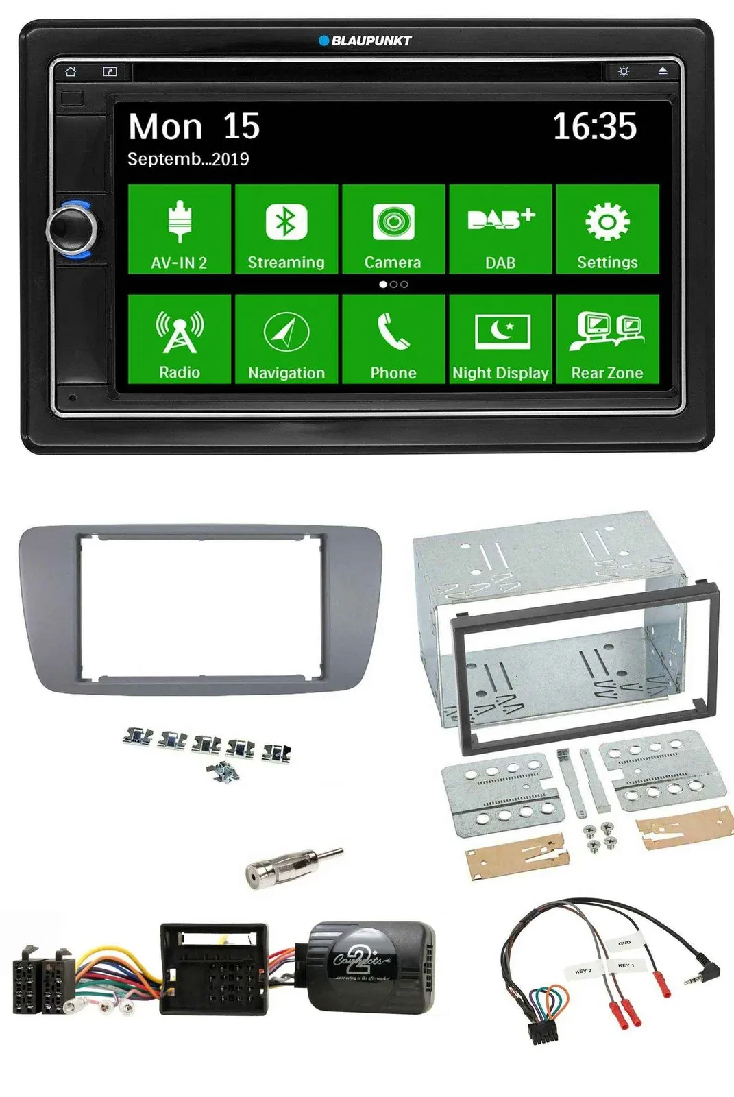 Blaupunkt Bluetooth 2DIN Lenkrad DAB USB TMC Navigation für Seat Ibiza ab 08 con