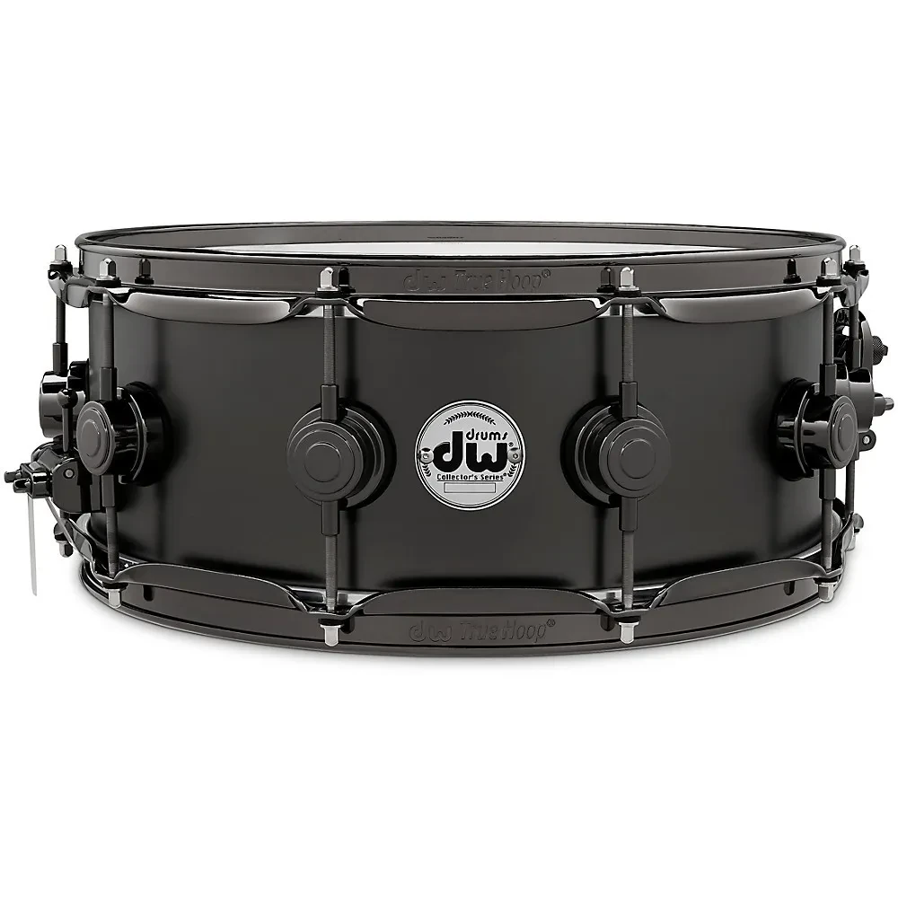 Малый барабан DW Collectors Series Satin Black Over Brass 14" x 5.5", фурнитура Black Nickel