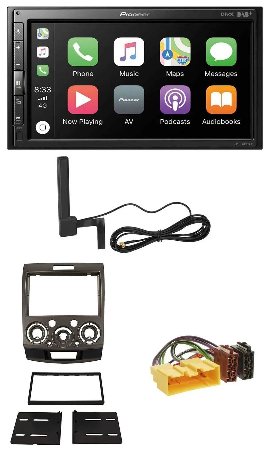 Pioneer USB 2DIN Bluetooth DAB MP3 Autoradio für Ford Ranger Mazda BT50 ab 06