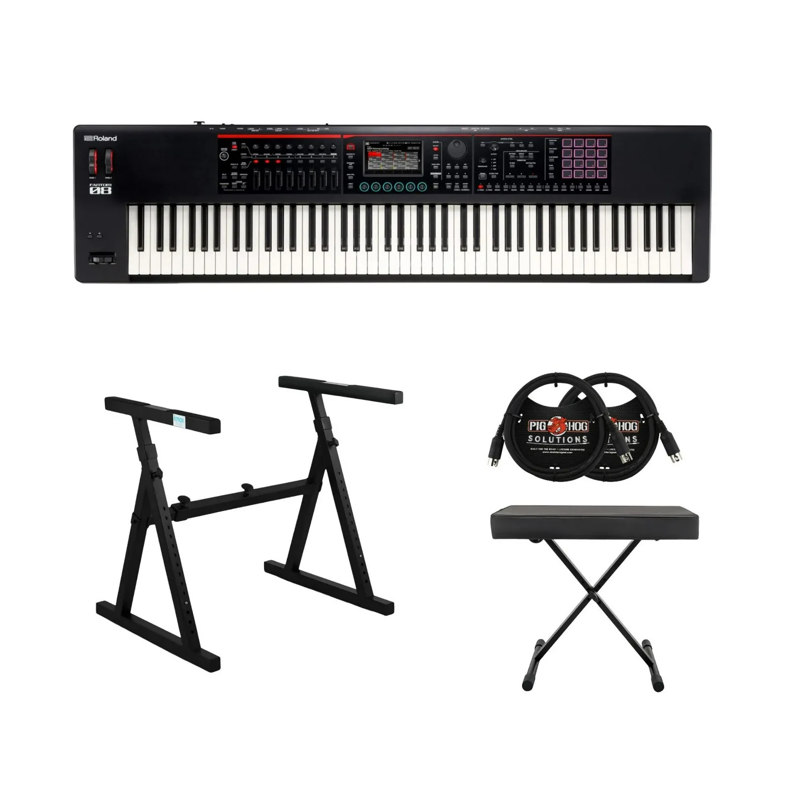 Roland 88-Note FANTOM-08 Synthesizer Keyboard with Accessories