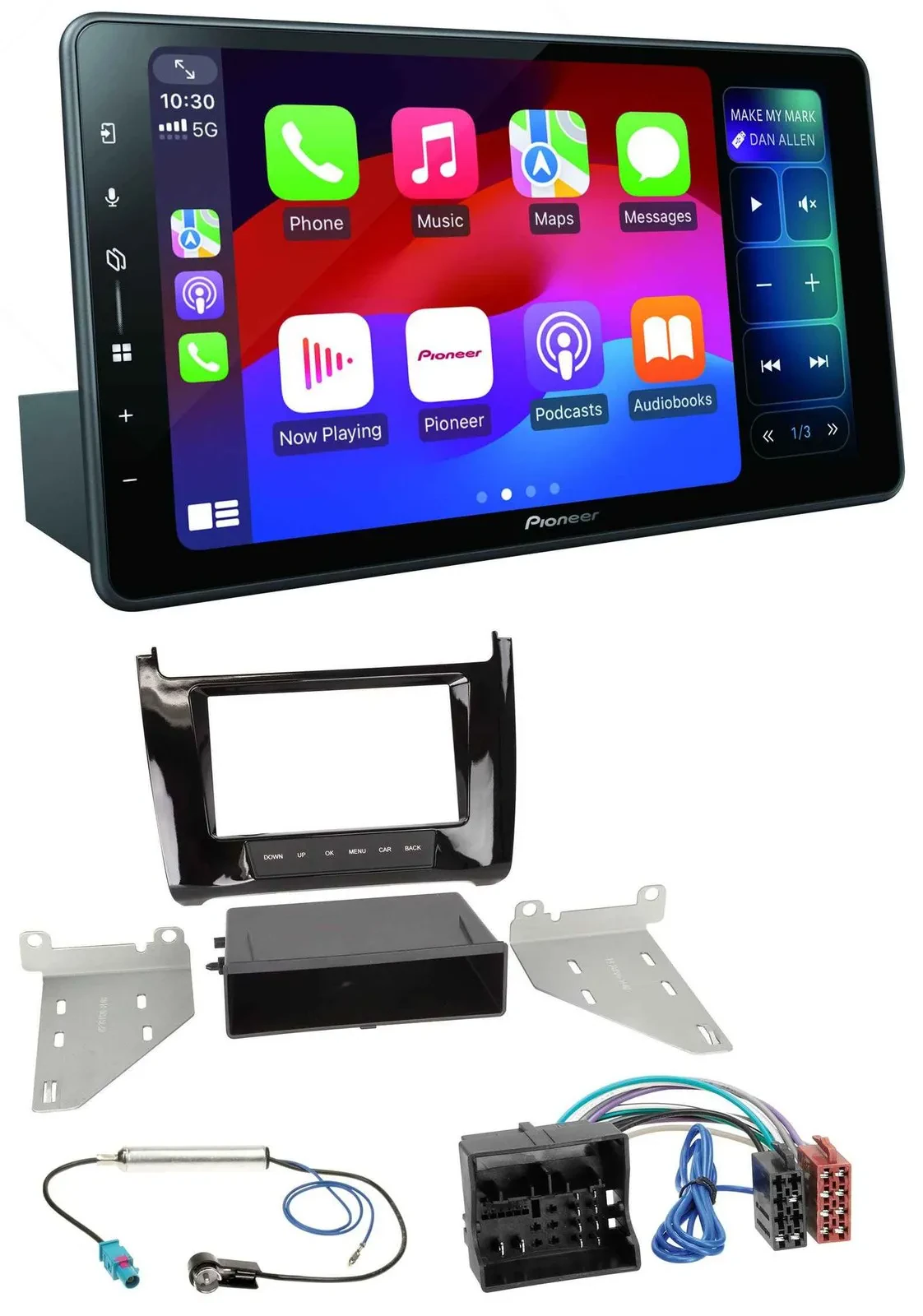 Автомагнитола Pioneer Bluetooth DAB MP3 USB для VW Polo (с 2014) черный глянец