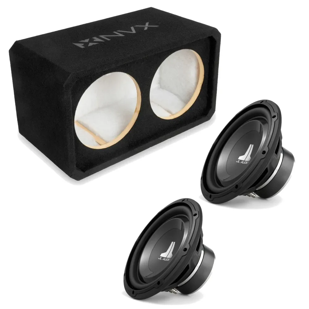 NVX NE102S Dual 10" Sealed 3/4" MDF Subwoofer Enclosure w/ W1v3 Subwoofer