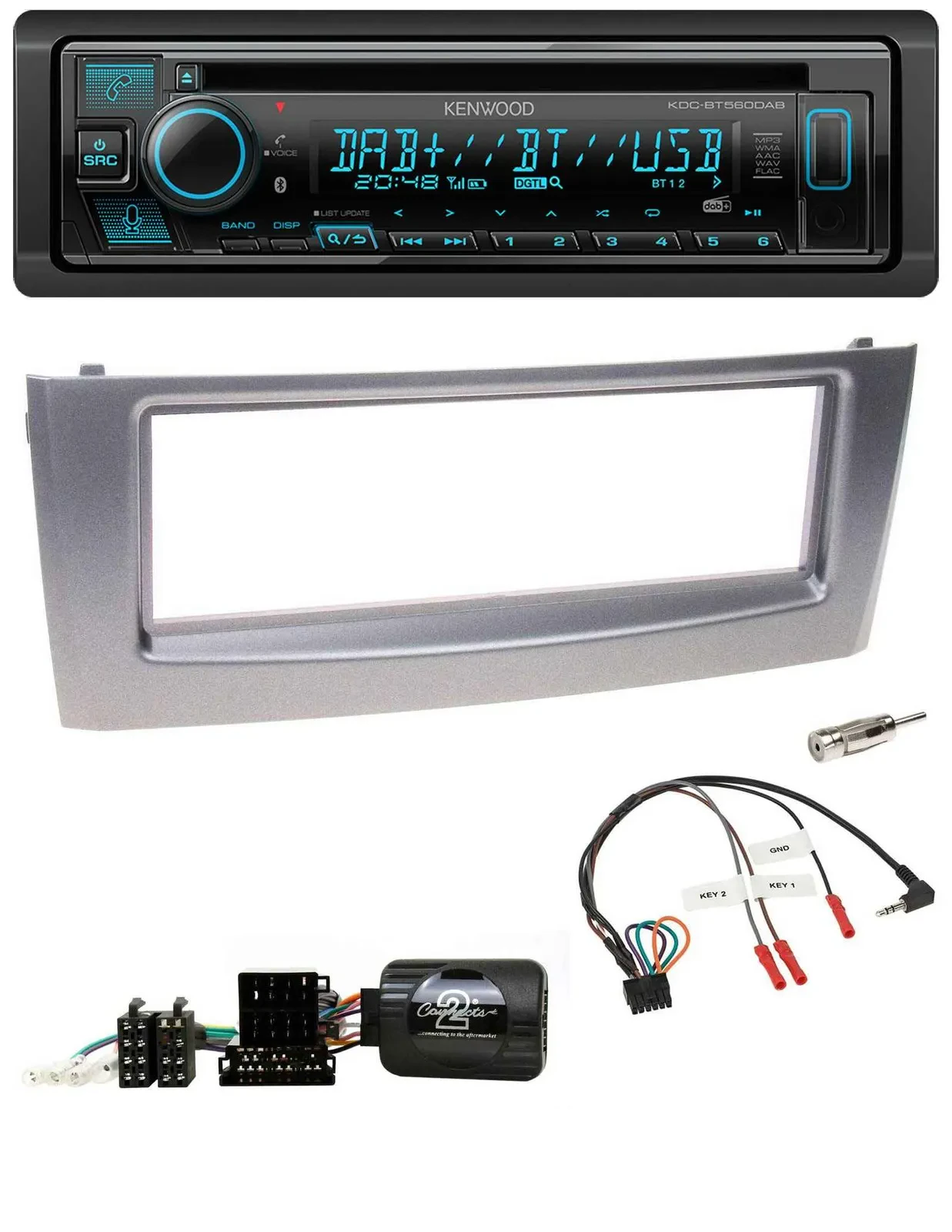 Kenwood Bluetooth DAB CD Lenkrad USB Autoradio für Fiat Grande Punto 2006-2010 g