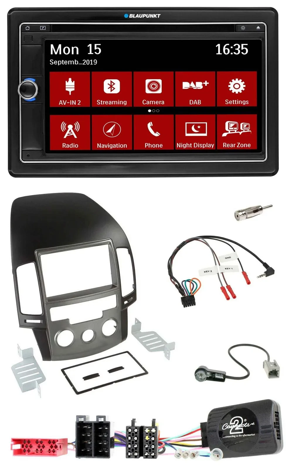 Blaupunkt 2DIN USB DAB Lenkrad Bluetooth TMC Navigation für Hyundai i30 ab 2009