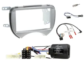 Einbauset Lenkradadapter Doppel DIN Autoradio für Nissan Micra 10-13 Tasten silb