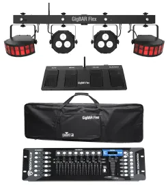 Chauvet DJ GigBAR Flex Lighting System w/Derby+Par Lights+Footswitch+Controller