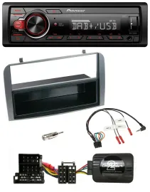 Pioneer MP3 1DIN DAB USB Lenkrad Autoradio für Alfa 147 GT anthrazit Ablage