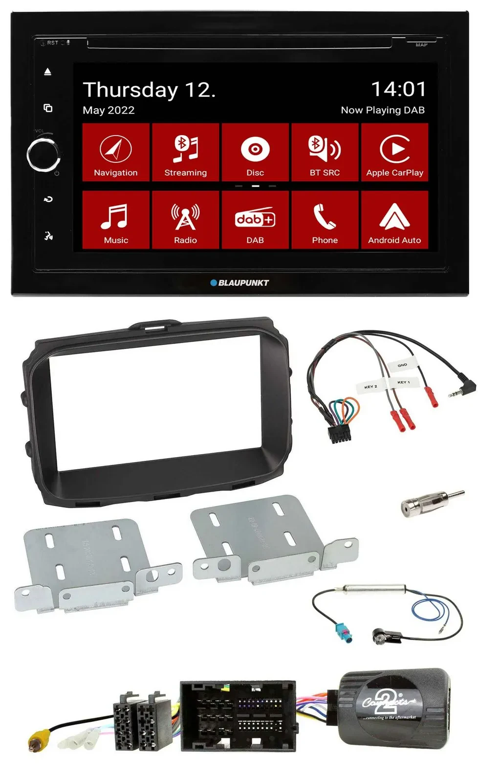 Blaupunkt Lenkrad DVD Bluetooth DAB 2DIN USB Autoradio für Alfa Giulietta 2013-2