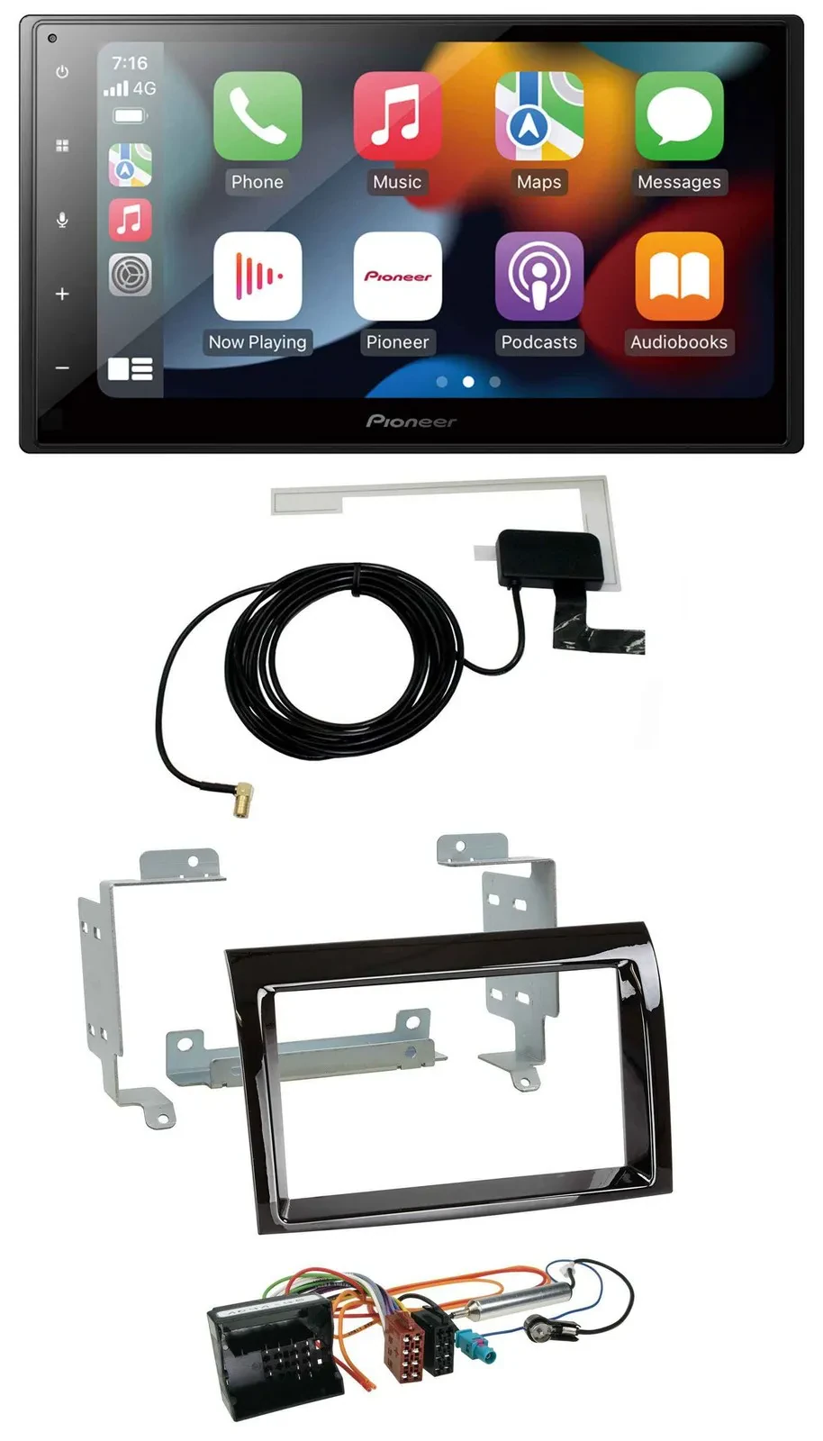 Автомагнитола для Citroen Jumper (2006–2011) Pioneer 2 DIN, MP3, USB, Bluetooth, DAB, черный (Piano Black)