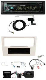 Автомагнитола Pioneer CD/USB/DAB, MP3 для Opel Corsa D (2006–2008), перламутрово-белый, с поддержкой кнопок на руле