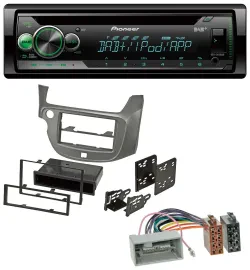 Pioneer USB MP3 DAB AUX CD Autoradio für Honda Jazz (ab 2009) - silber