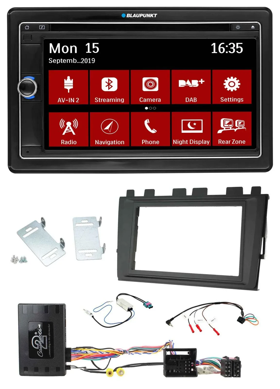 Blaupunkt Bluetooth DAB 2DIN USB DVD Lenkrad Autoradio für VW Polo ab 2018 MIB I