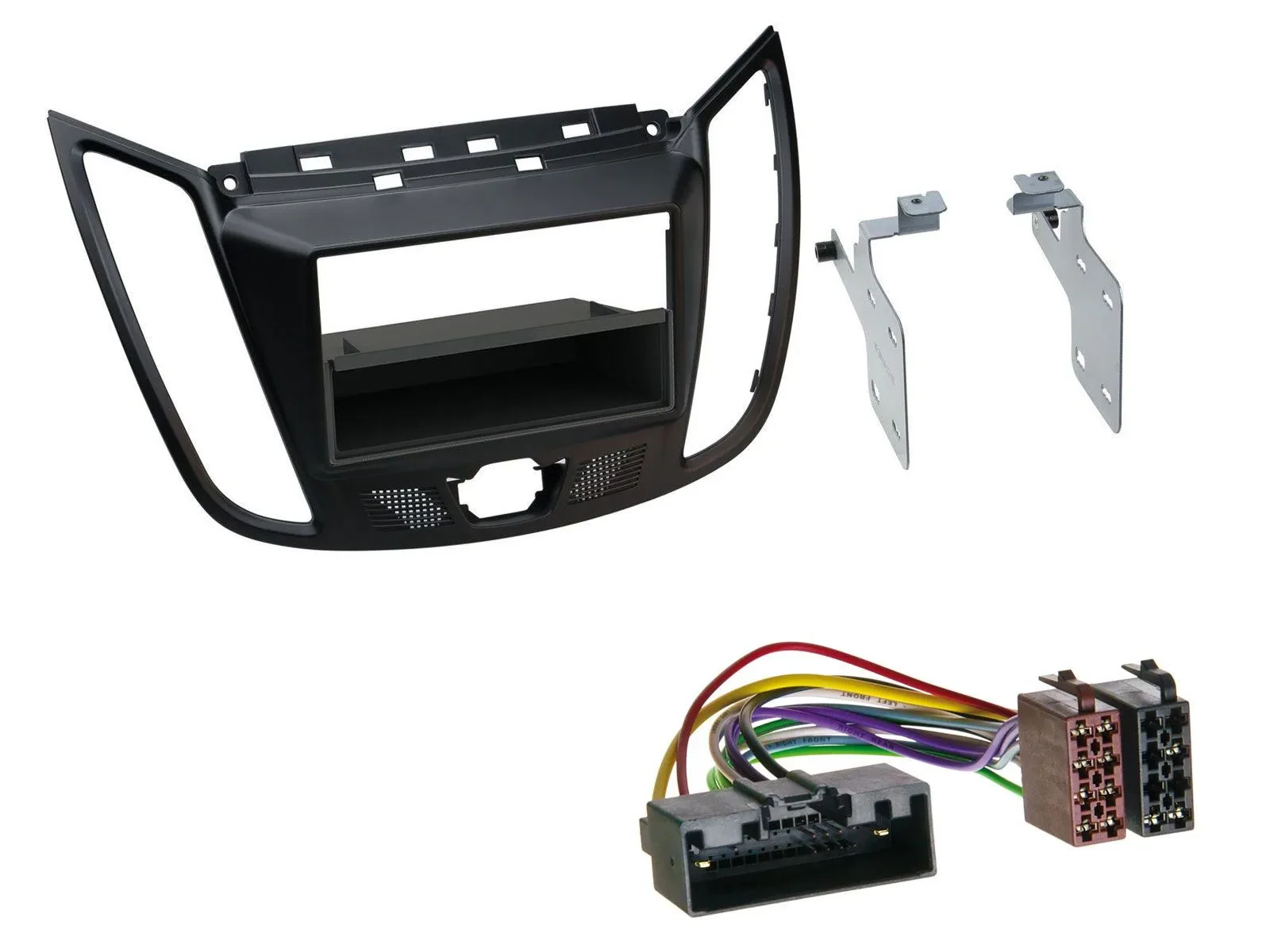 Einbauset DIN Autoradio für Ford C-Max Kuga matt schwarz