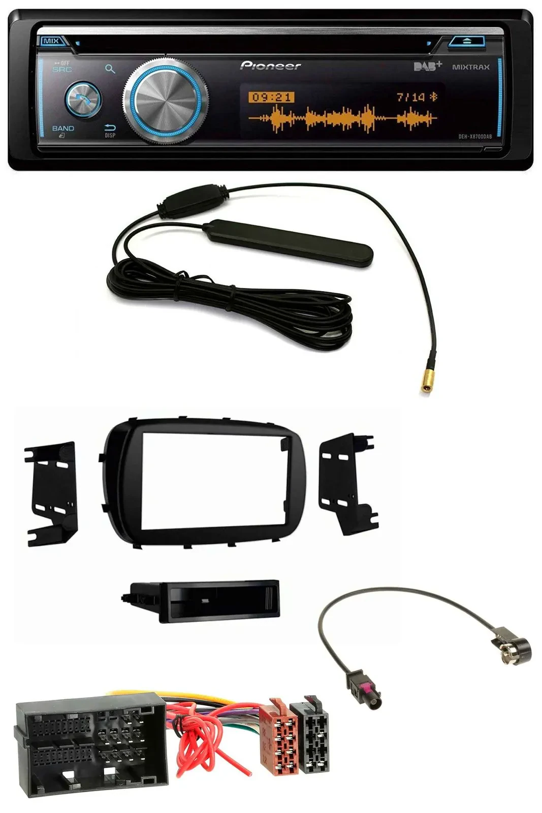 Автомагнитола для Fiat 500X Pioneer CD/USB/Bluetooth/DAB/MP3 (с 2015)