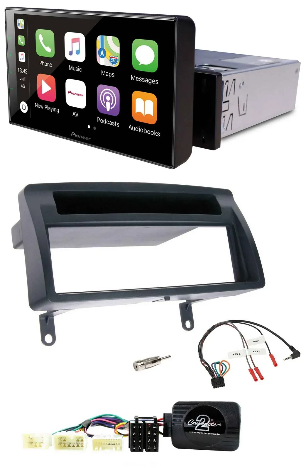 Pioneer Bluetooth Lenkrad DAB USB Autoradio für Toyota Corolla E12 2001-2007 dun