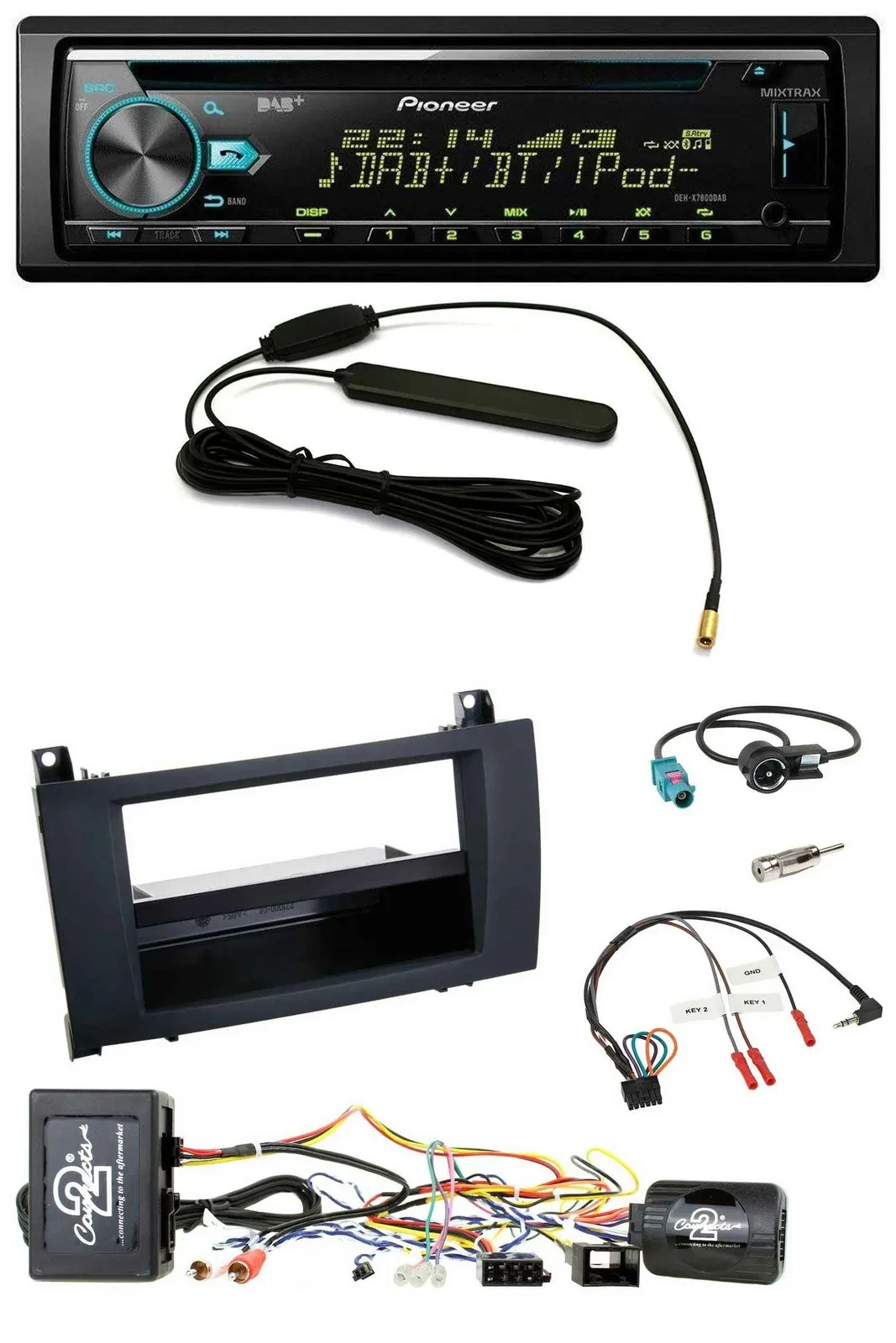 Pioneer CD MP3 Lenkrad DAB USB Autoradio für Mercedes SLK R171 04-11 aktiv