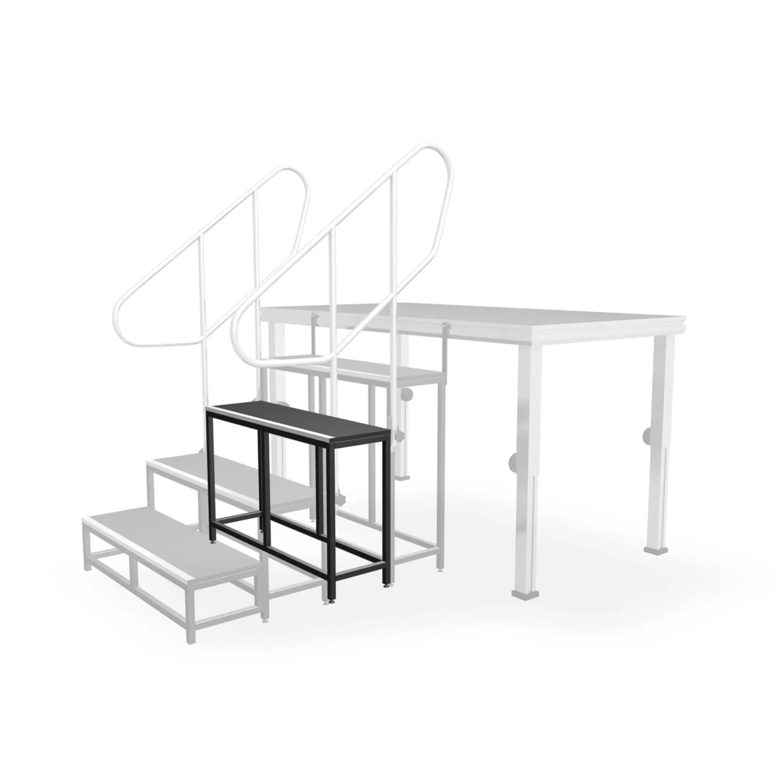 ALU-STAGE 60cm Treppenstufe Modulare Bühnentreppe Indoor/Outdoor Rutschhemmend