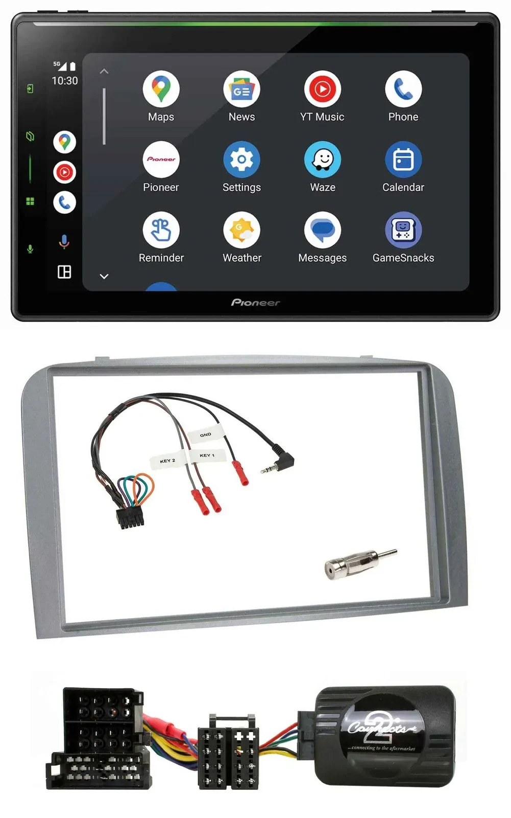 Pioneer 2DIN Lenkrad USB Bluetooth DAB Autoradio für Alfa Romeo 147 GT 04-10 sil