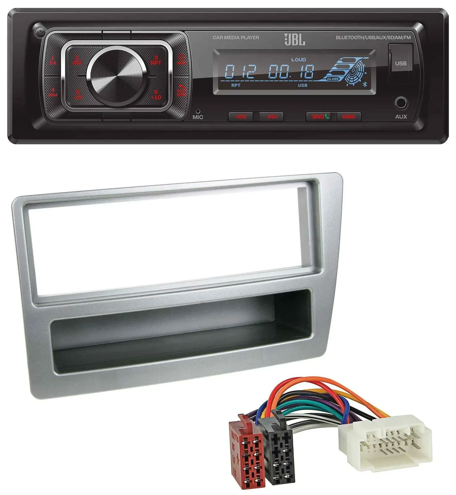Автомагнитола JBL для Honda Civic 2004–2006, Bluetooth, USB, SD, AUX, MP3, серебристая, для авто с автоматическим климат-контролем