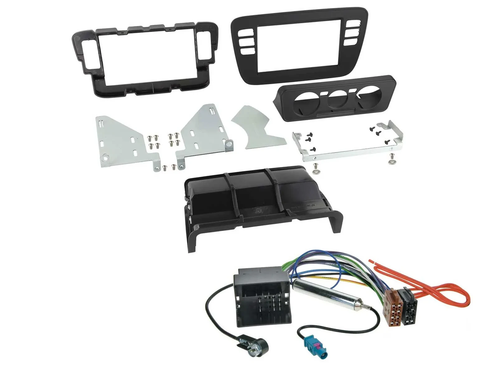 Einbauset Doppel DIN Autoradio für Skoda CitiGo Seat Mii 11-16 schwarz