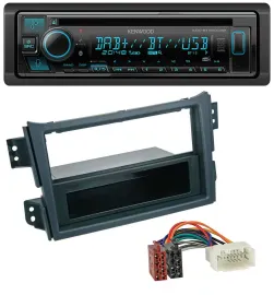Автомагнитола Kenwood Bluetooth, DAB, CD/MP3, USB для Opel Agila B (2008–2014), Suzuki Splash