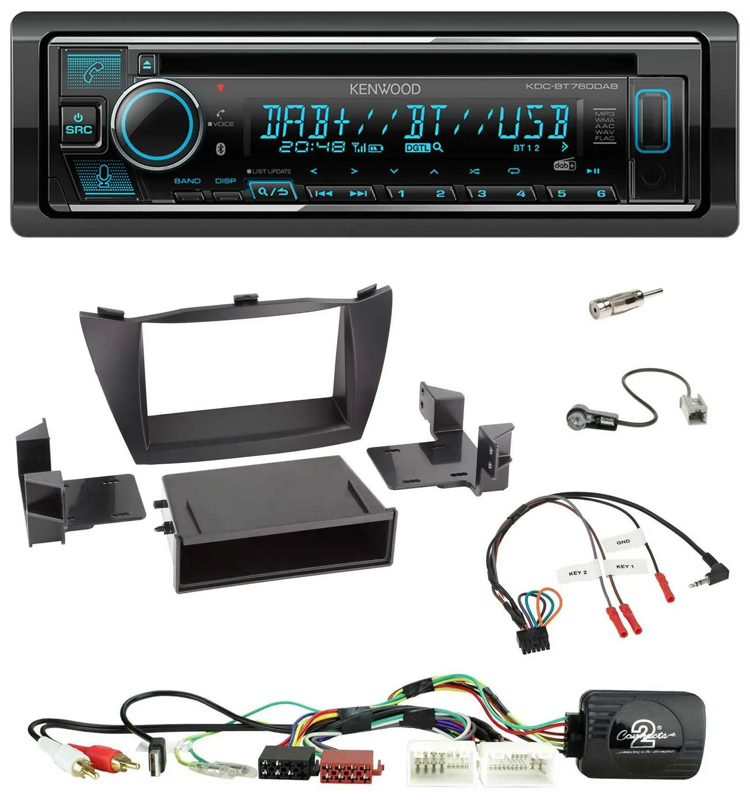 Автомагнитола Kenwood Bluetooth DAB USB CD для Hyundai Tucson 2010–2015