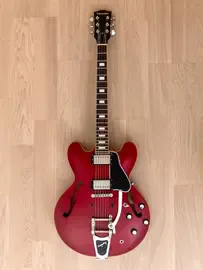 Полуакустическая электрогитара Edwards E-SA-125-LTS Semi-Hollow Carved Top 335 Cherry Satin Lacquer Japan 2012