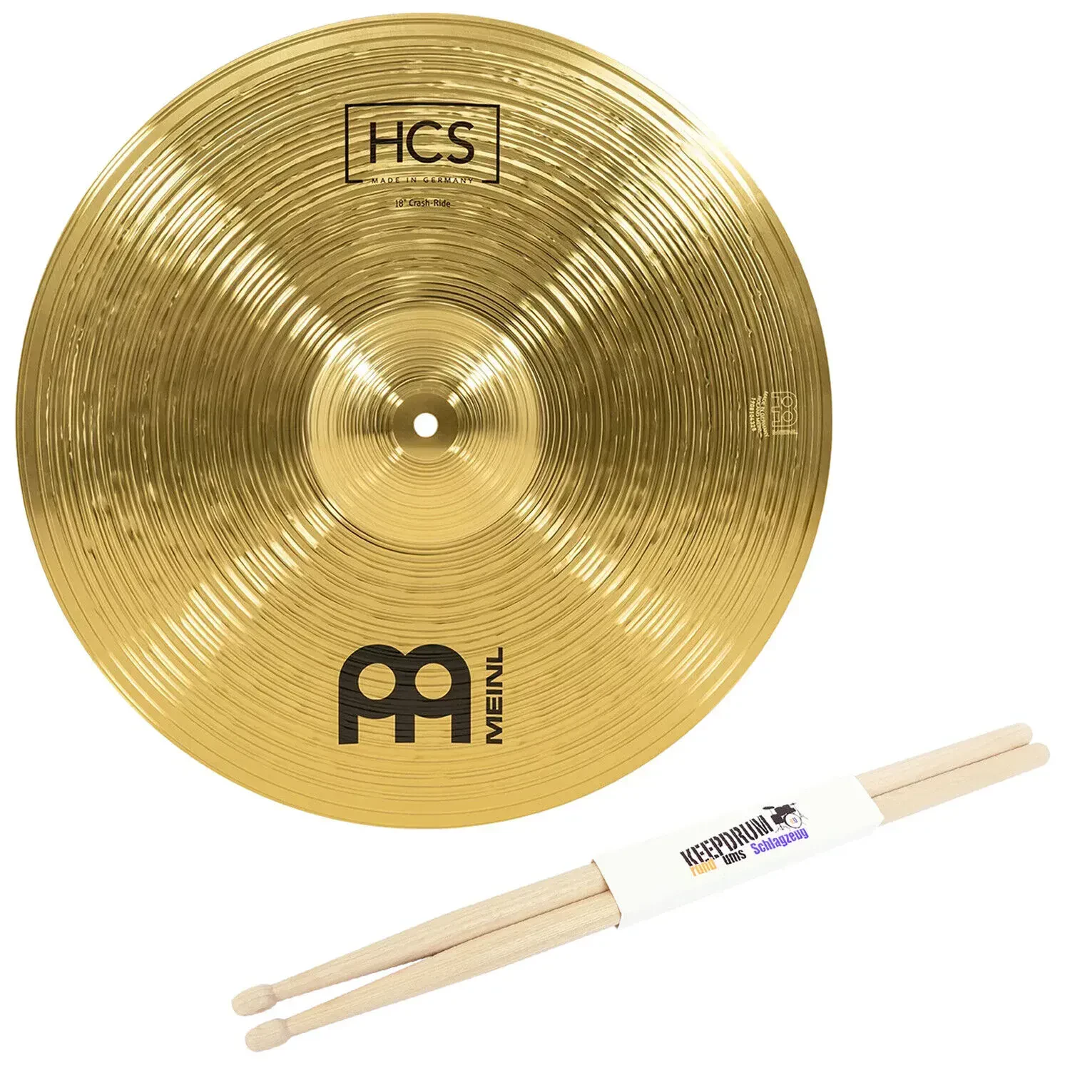 Тарелка барабанная MEINL 18" HCS Crash-Ride с палочками