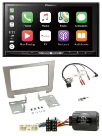 Pioneer 2DIN Lenkrad USB DAB DVD Bluetooth Autoradio für SSangYong Rexton Telefo