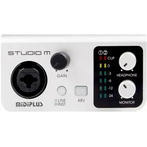 Аудиоинтерфейс MIDIPLUS Studio M 24-bit/192kHz, 1 вход, 2 TRS выхода, USB 2.0
