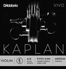 Отдельная струна для скрипки размером 4/4 D'Addario KV311-4/4M Kaplan Vivo E/Ми среднее натяжение
