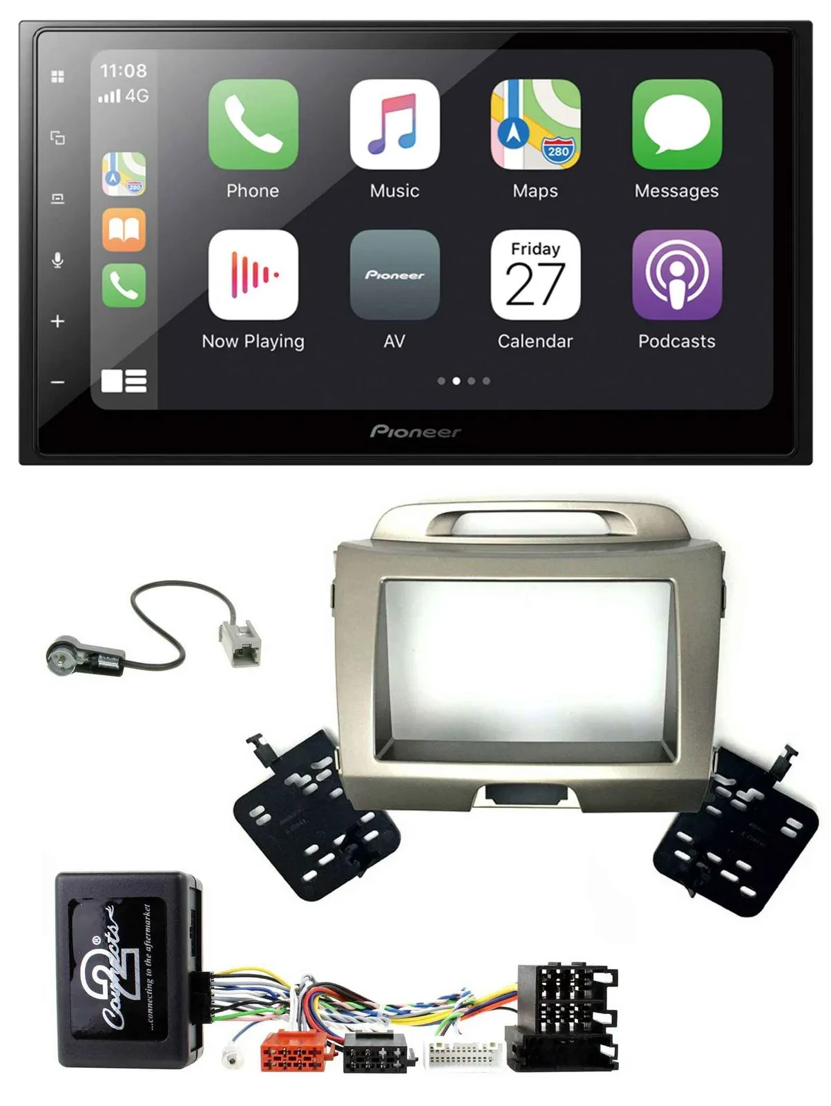 Pioneer Lenkrad Bluetooth DAB 2DIN USB Autoradio für Kia Sportage 3 Navi 10-15 s