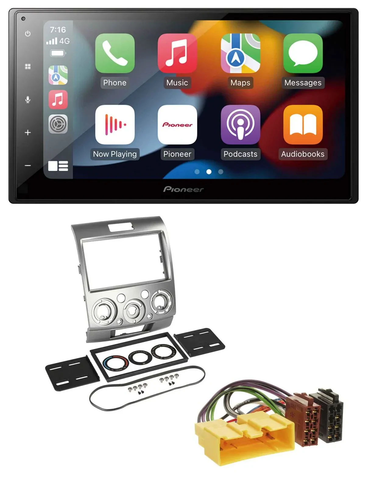 Автомагнитола Pioneer 2DIN, DAB, Bluetooth, USB, MP3 для Ford Ranger (2007–2011, 2AB)