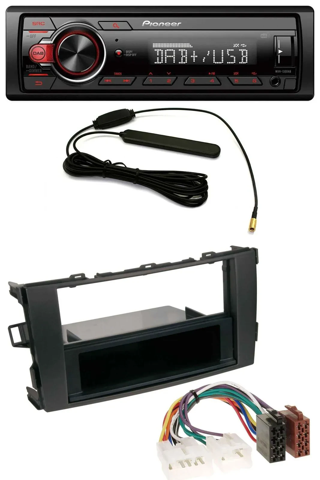 Автомагнитола Pioneer 1-DIN, MP3, DAB, USB, AUX для Toyota Auris (с 2007)