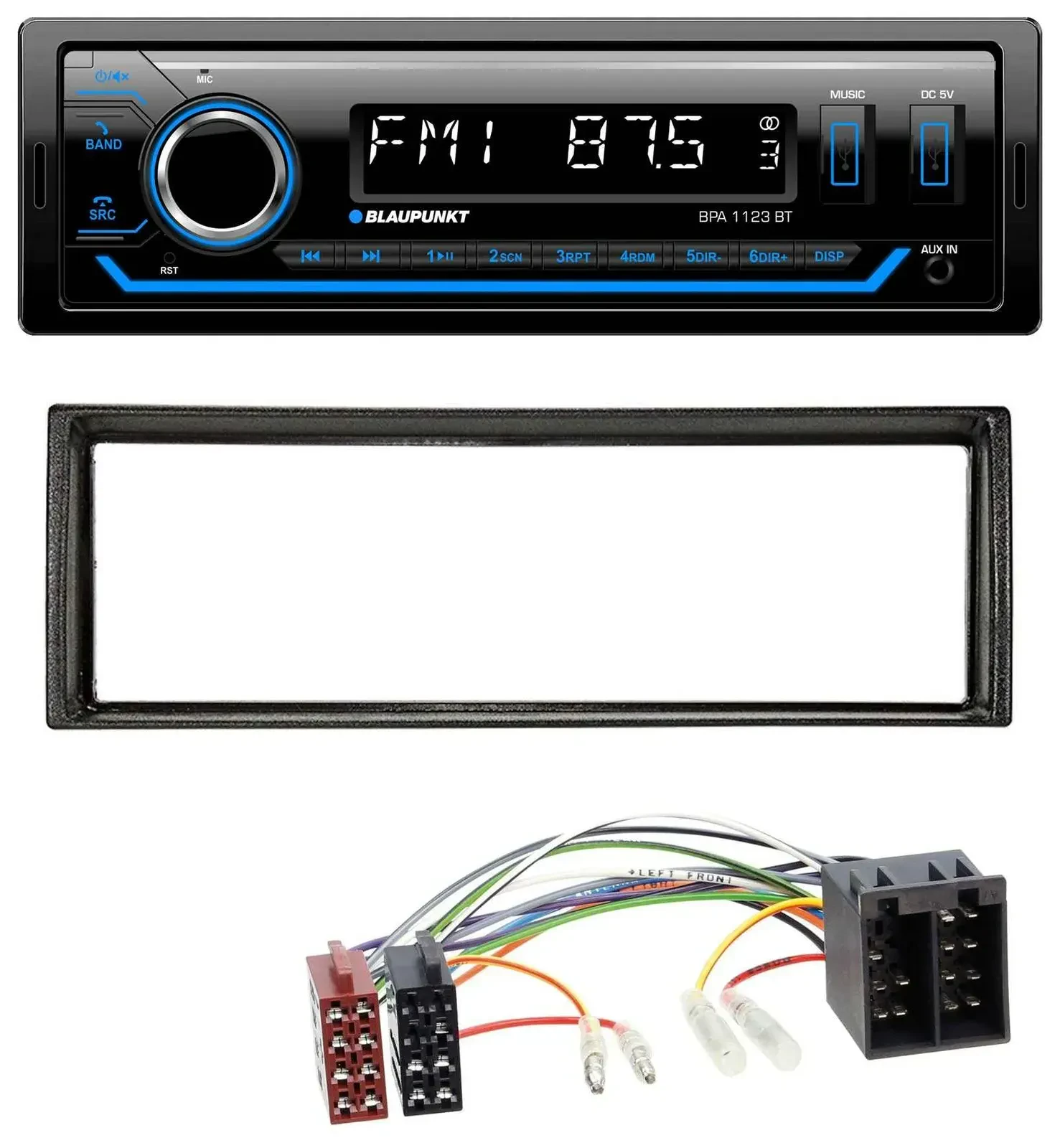 Автомагнитола Blaupunkt Bluetooth, USB, AUX, MP3 для VW Golf 2 83–92, Jetta II 84–92, T4