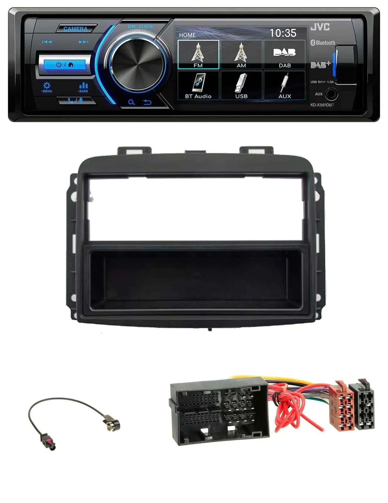 Автомагнитола JVC Bluetooth, MP3, USB, DAB для Fiat 500L (с 2012)