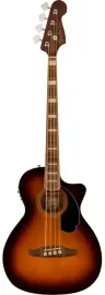 Fender Kingman Acoustic Electric Bass Guitar with Bag, Shaded Edge Burst Finish