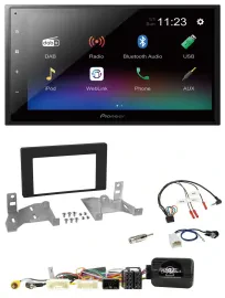 Pioneer USB Bluetooth DAB 2DIN Lenkrad Autoradio für Toyota Aygo ab 22 AB7 schwa