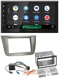 Kenwood DAB Bluetooth USB MP3 2DIN Autoradio für Seat Altea XL Altea Toledo silb