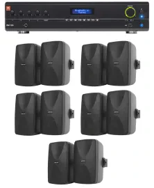 Настенная акустика JBL WET-5B Black с усилителем (10 штук)