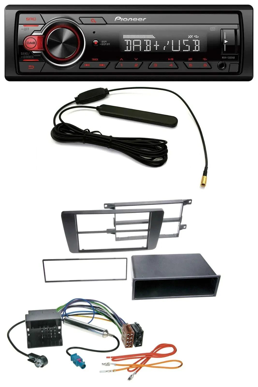 Автомагнитола Pioneer 1DIN MP3 DAB USB AUX для Skoda Octavia II (2004-2013), Yeti