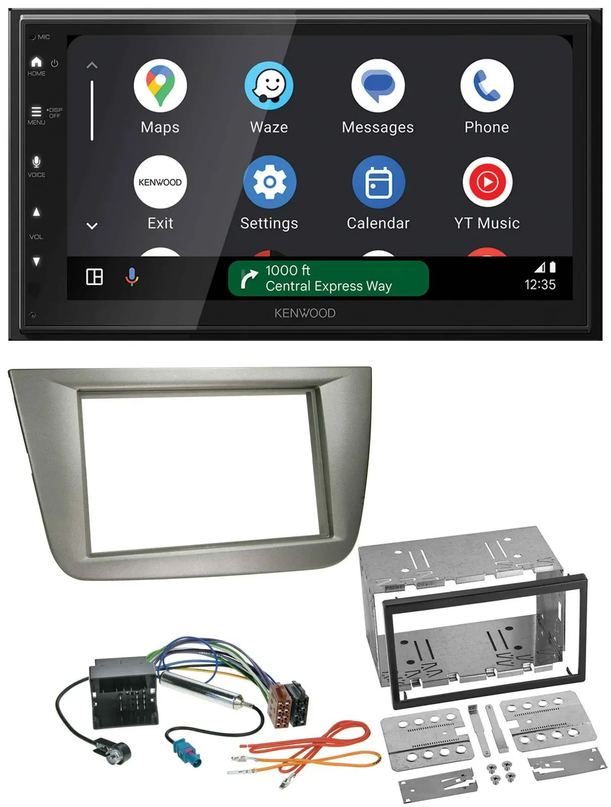 Kenwood DAB Bluetooth USB MP3 2DIN Autoradio für Seat Altea XL Altea Toledo silb