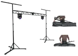 (2) American DJ ADJ Focus Flex L7 RGBL LED Wireless DMX Moving Head Lights+Truss