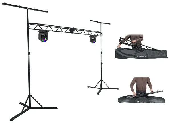 (2) American DJ ADJ Focus Flex L7 RGBL LED Wireless DMX Moving Head Lights+Truss