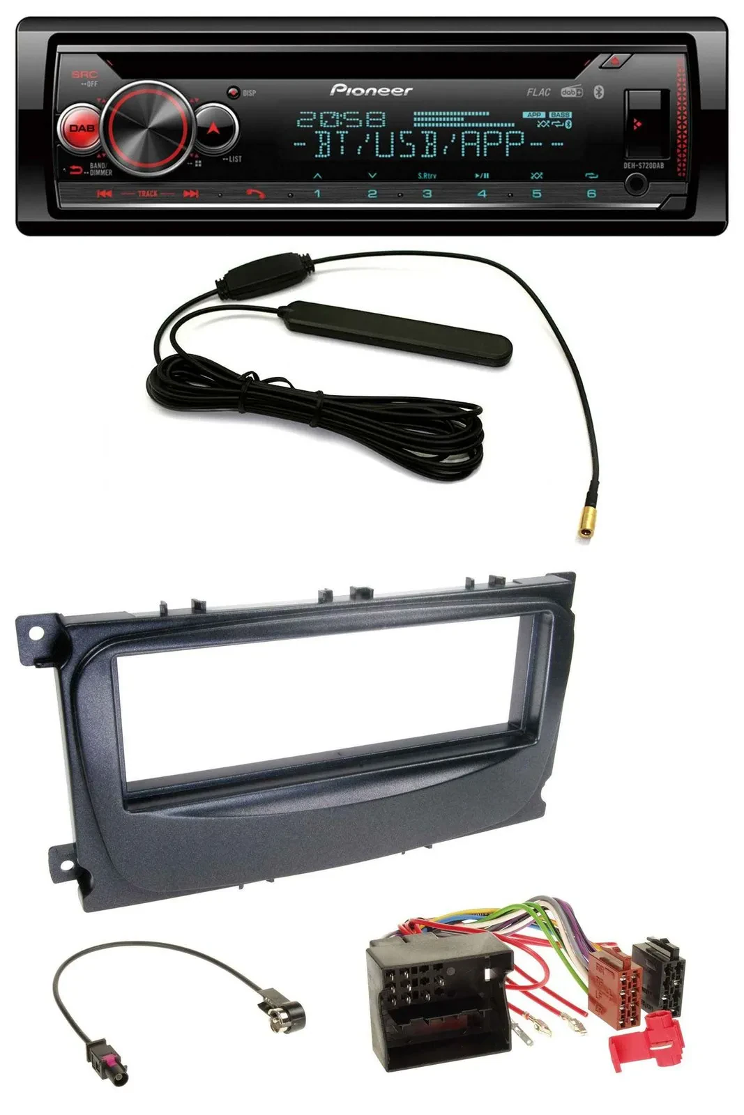 Автомагнитола Pioneer USB, DAB, MP3, Bluetooth, CD для Ford Focus, C-Max, Galaxy (с 2007)