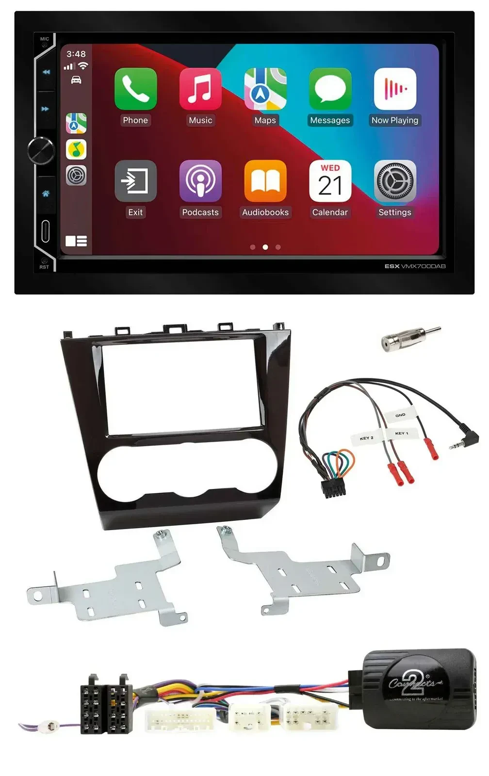ESX 2DIN DAB USB Lenkrad Bluetooth Autoradio für Subaru Forester ab 2015