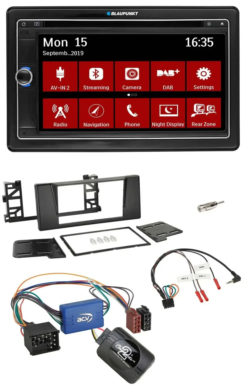 Blaupunkt Lenkrad DAB TMC 2DIN USB Bluetooth Navigation für BMW 5er E39 96-04 Ak